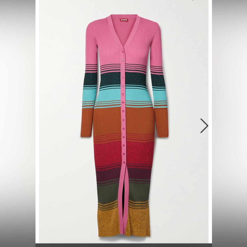 Staud Ribbed Striped Sweater Dress NWT XS